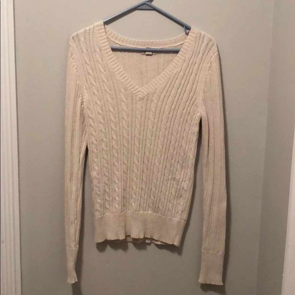 Cream v-neck sweater great condition!